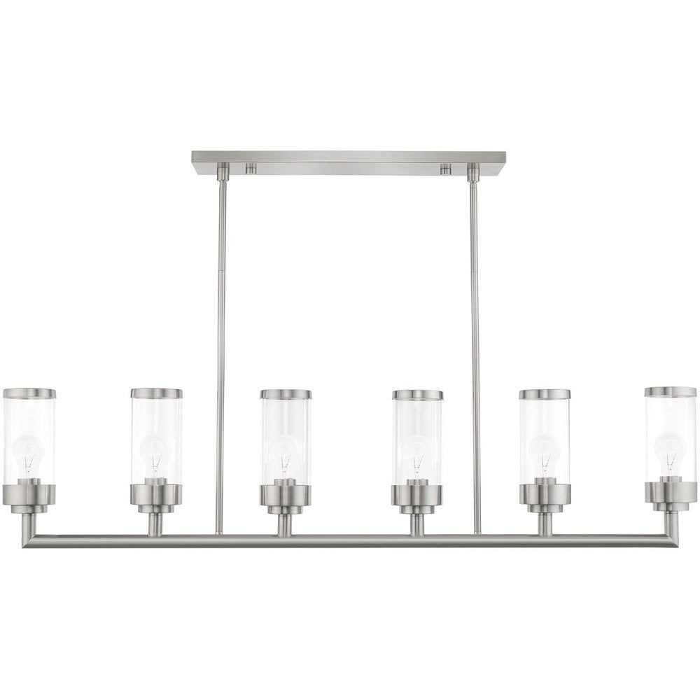 Six Light Dimmable Chandelier With Shades