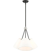 Black Three Light Metal Dimmable Chandelier With Shades