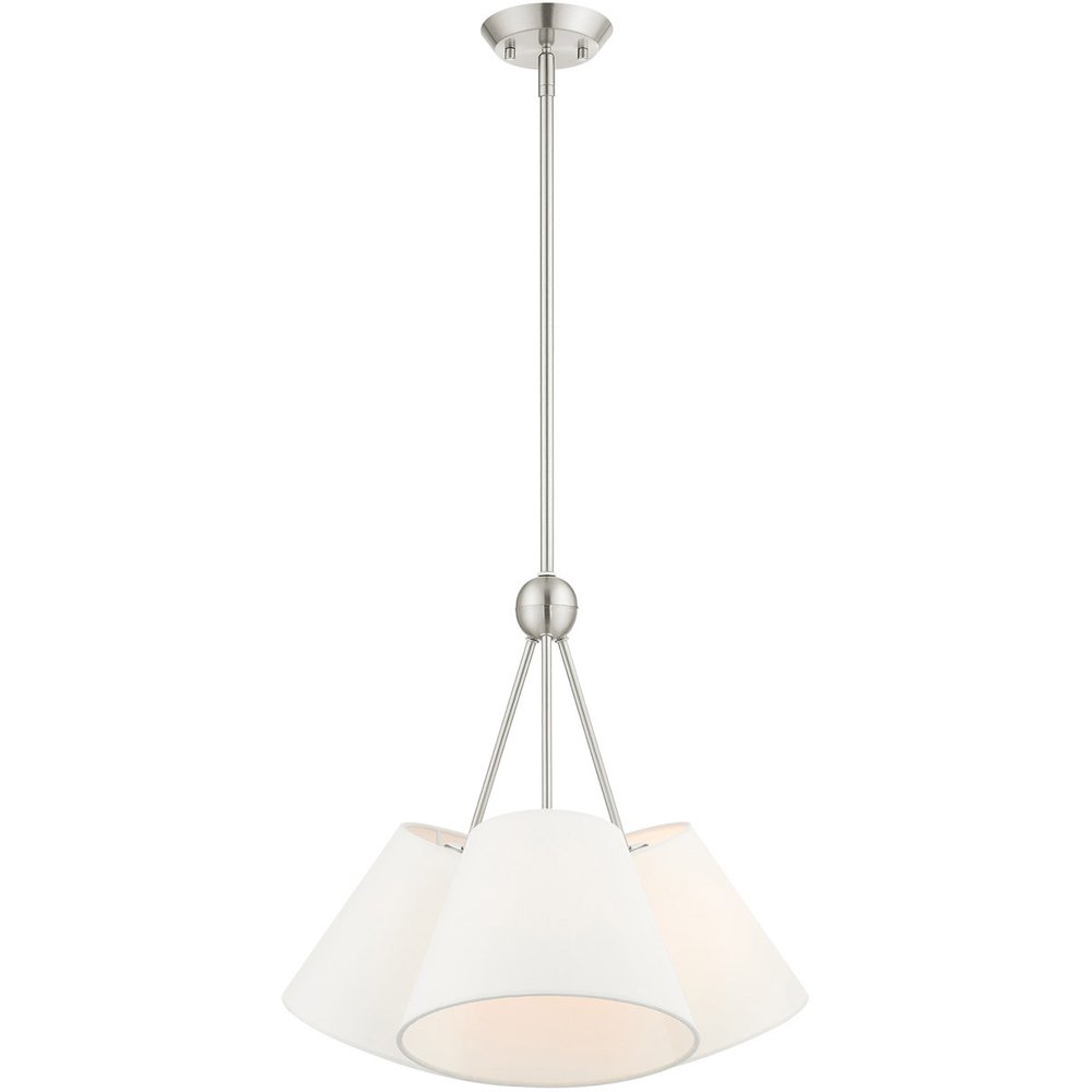 Three Light Dimmable Chandelier With Shades