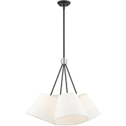 Black Four Light Dimmable Chandelier With Shades