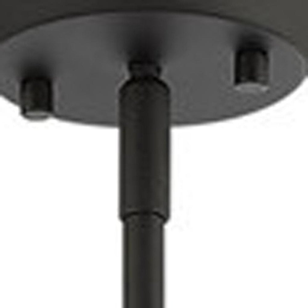 Black Four Light Metal Dimmable Chandelier With Shades