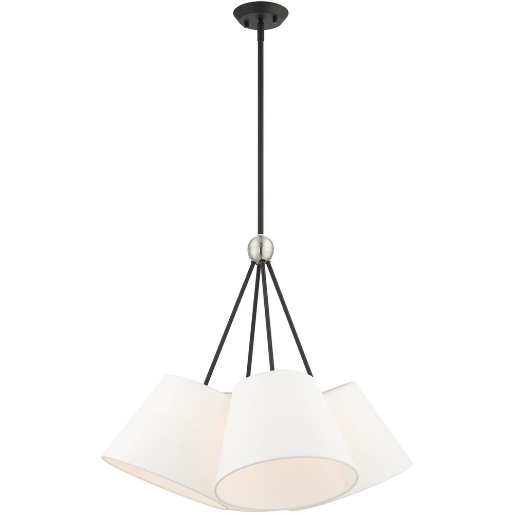 Black Four Light Dimmable Chandelier With Shades