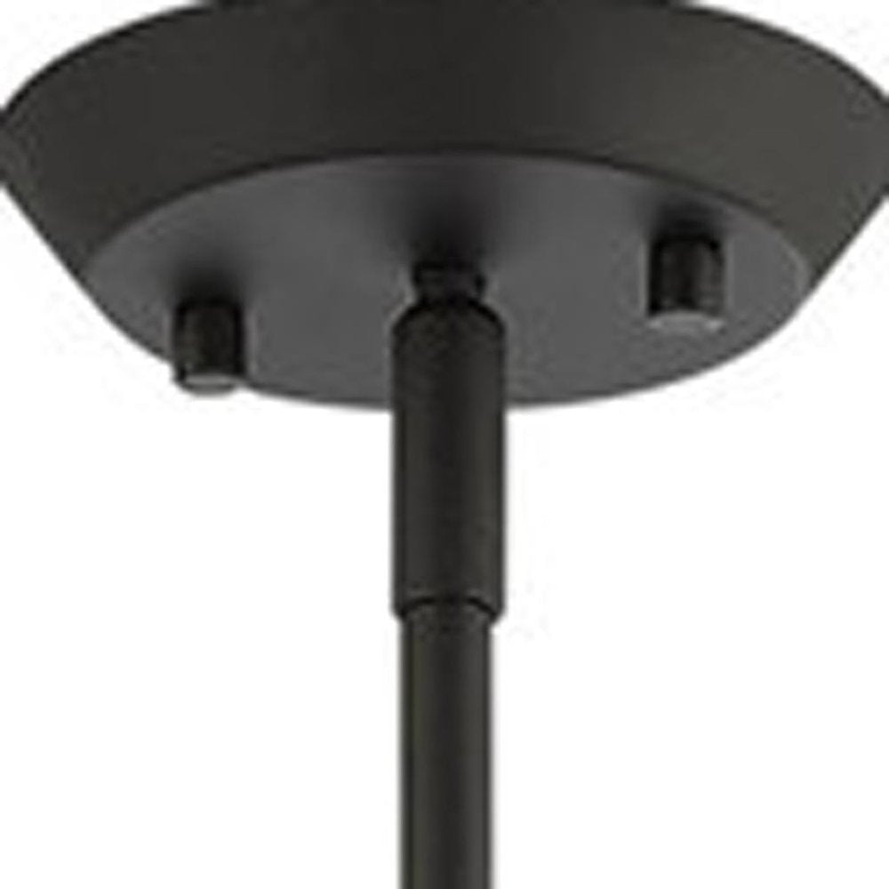 Black Four Light Metal Dimmable Chandelier With Shades