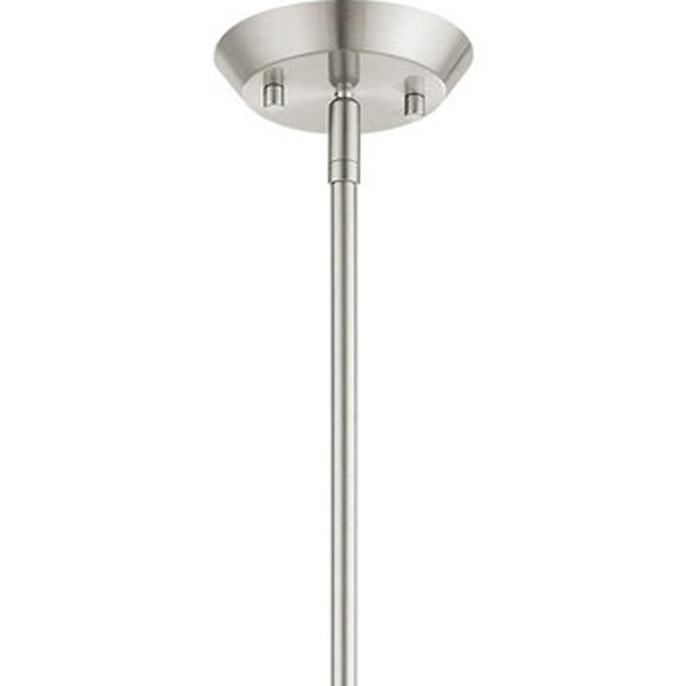 Nickel Four Light Metal Dimmable Chandelier With Shades