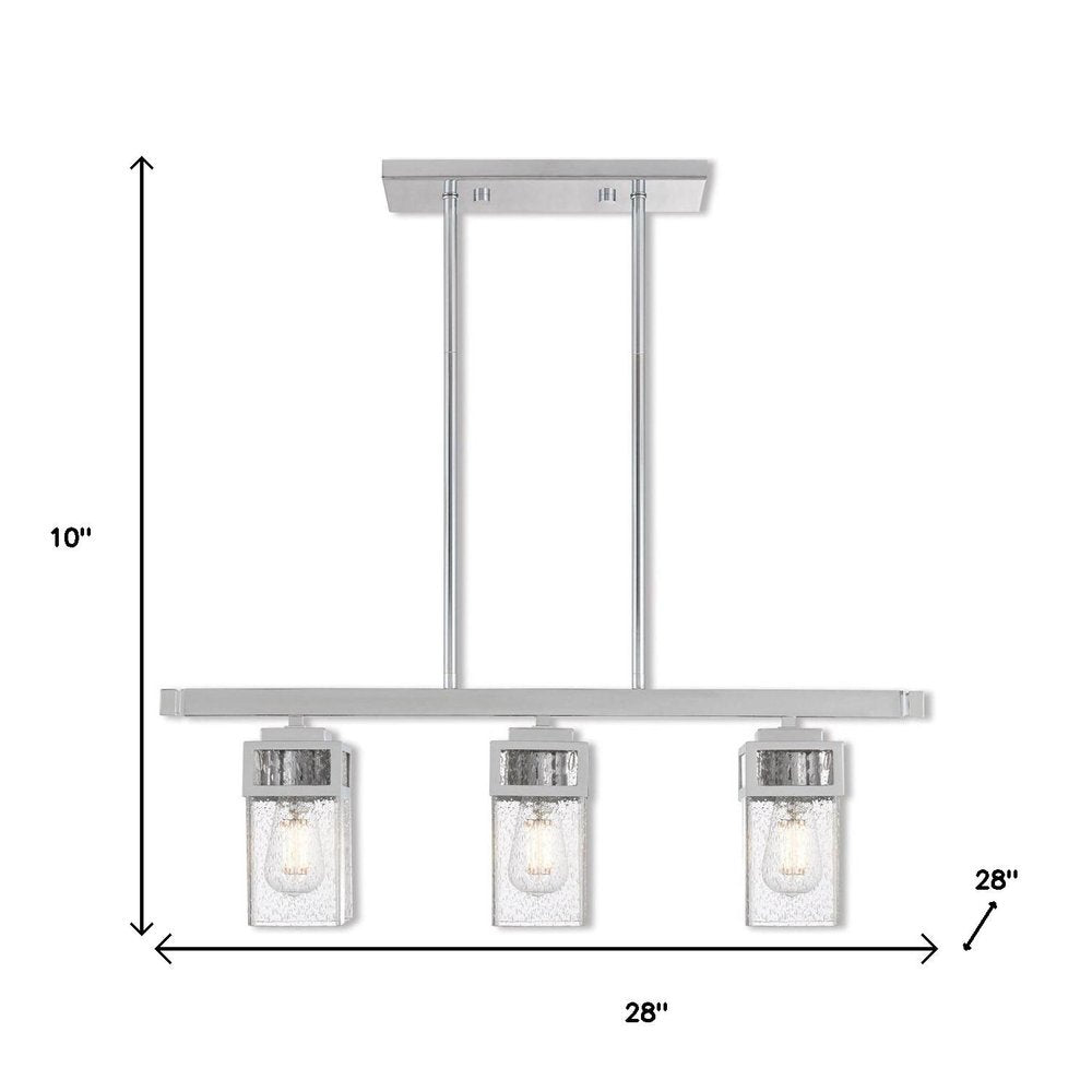 Silver Three Light Metal Dimmable Chandelier With Shades