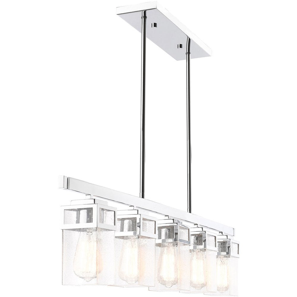 Five Light Dimmable Chandelier With Shades