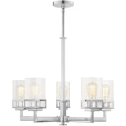 Five Light Dimmable Chandelier With Shades