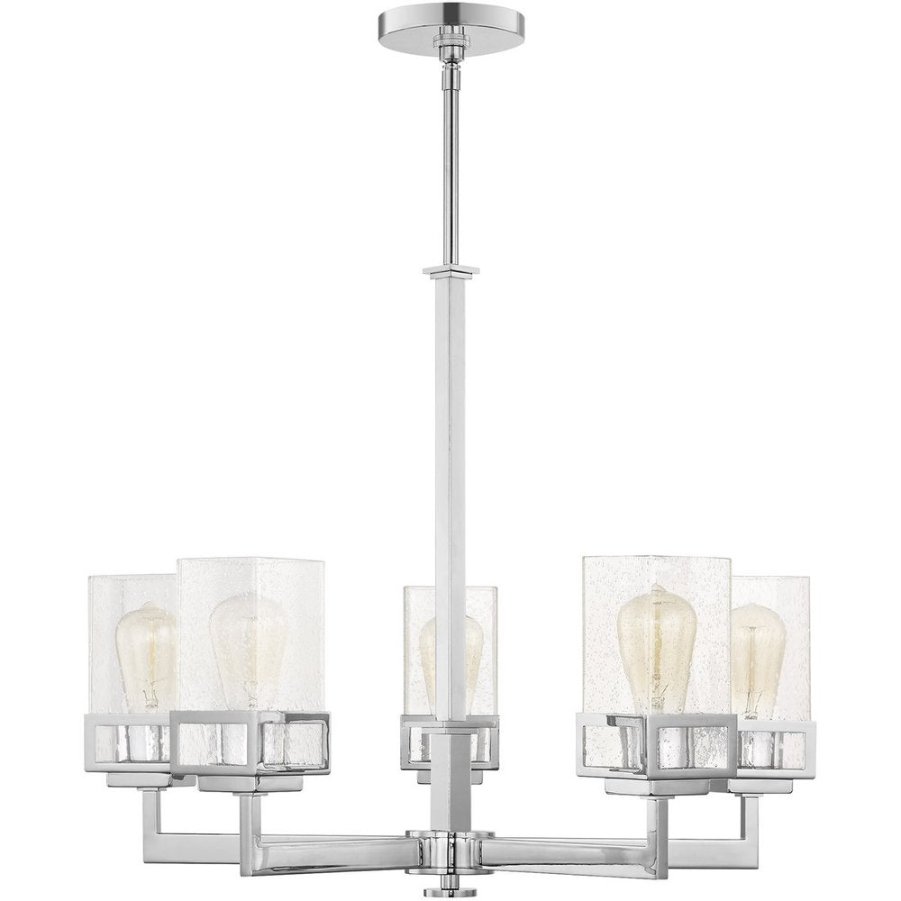 Five Light Dimmable Chandelier With Shades