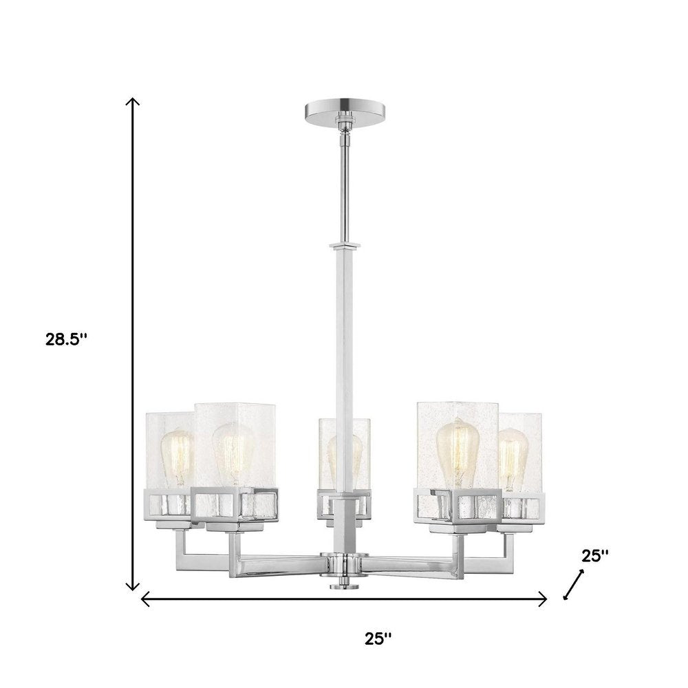 Five Light Dimmable Chandelier With Shades