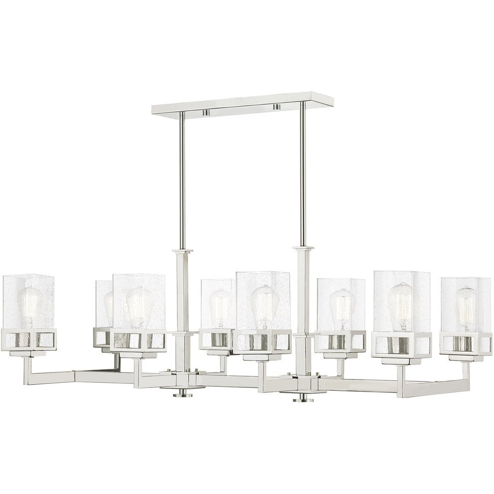 Eight Light Dimmable Chandelier With Shades