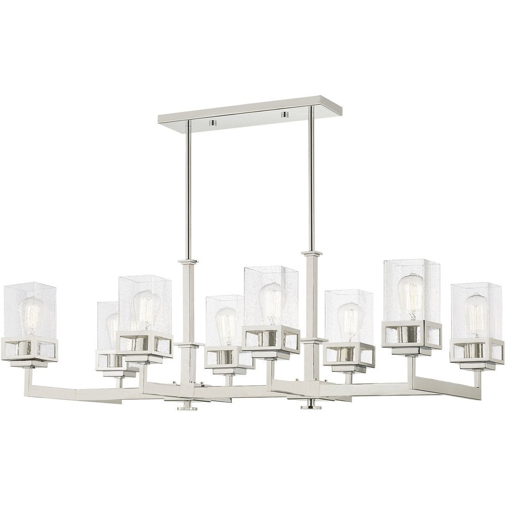 Eight Light Dimmable Chandelier With Shades