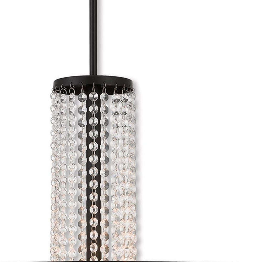 Bronze Five Light Metal Dimmable Chandelier With Shades