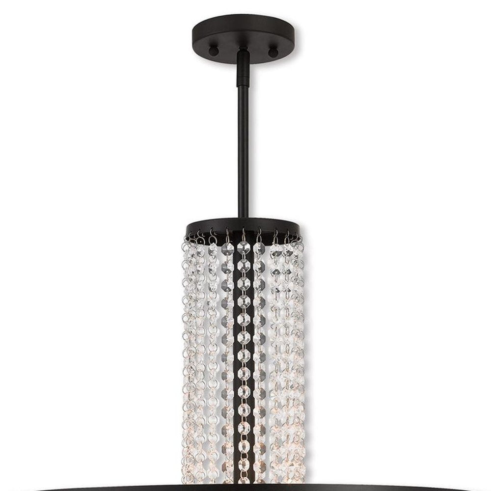 Bronze Five Light Metal Dimmable Chandelier With Shades