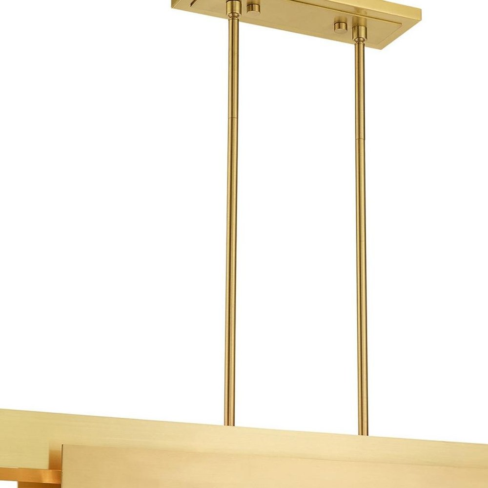 Brass Four Light Metal Dimmable Chandelier With Shades