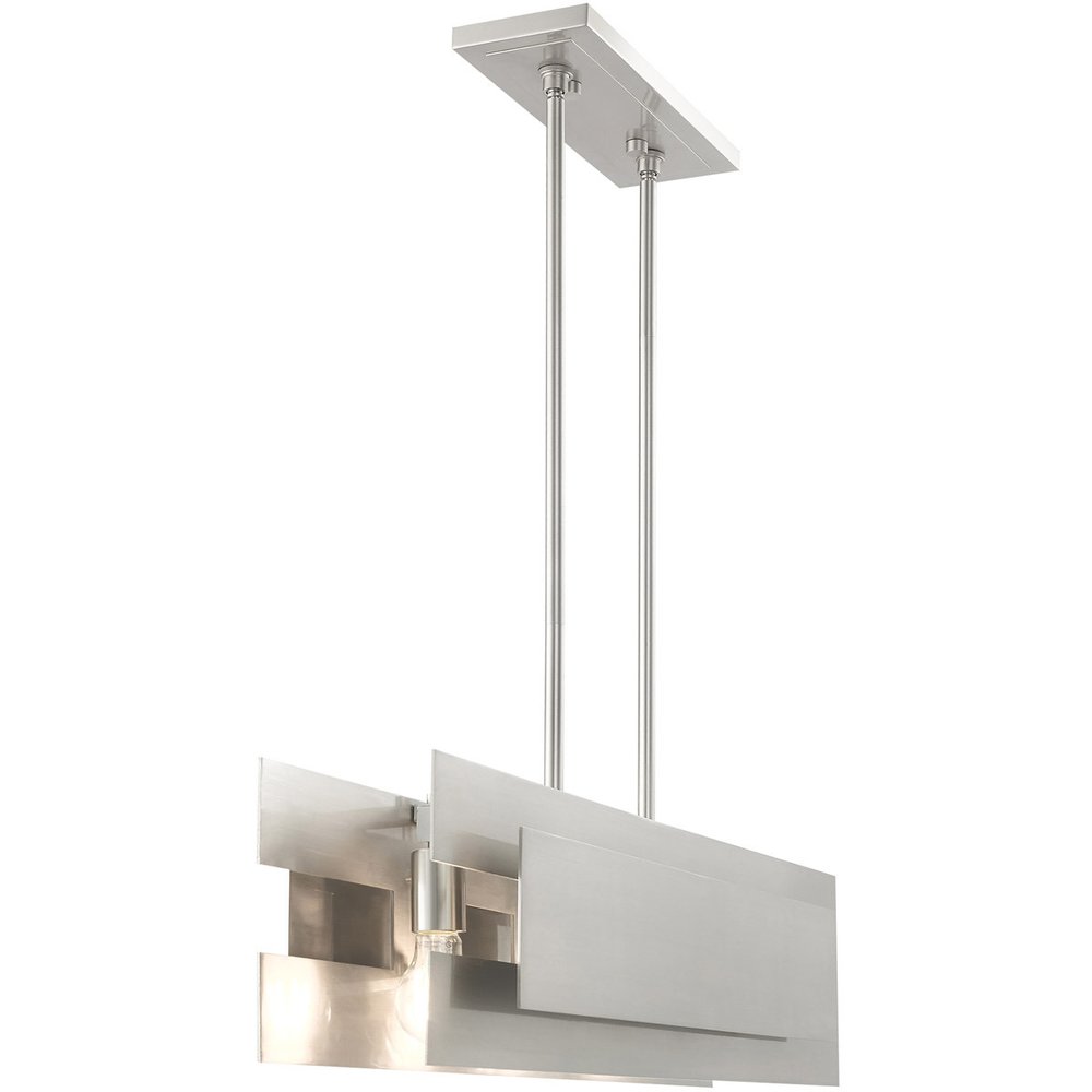 Nickel Four Light Metal Dimmable Chandelier With Shades