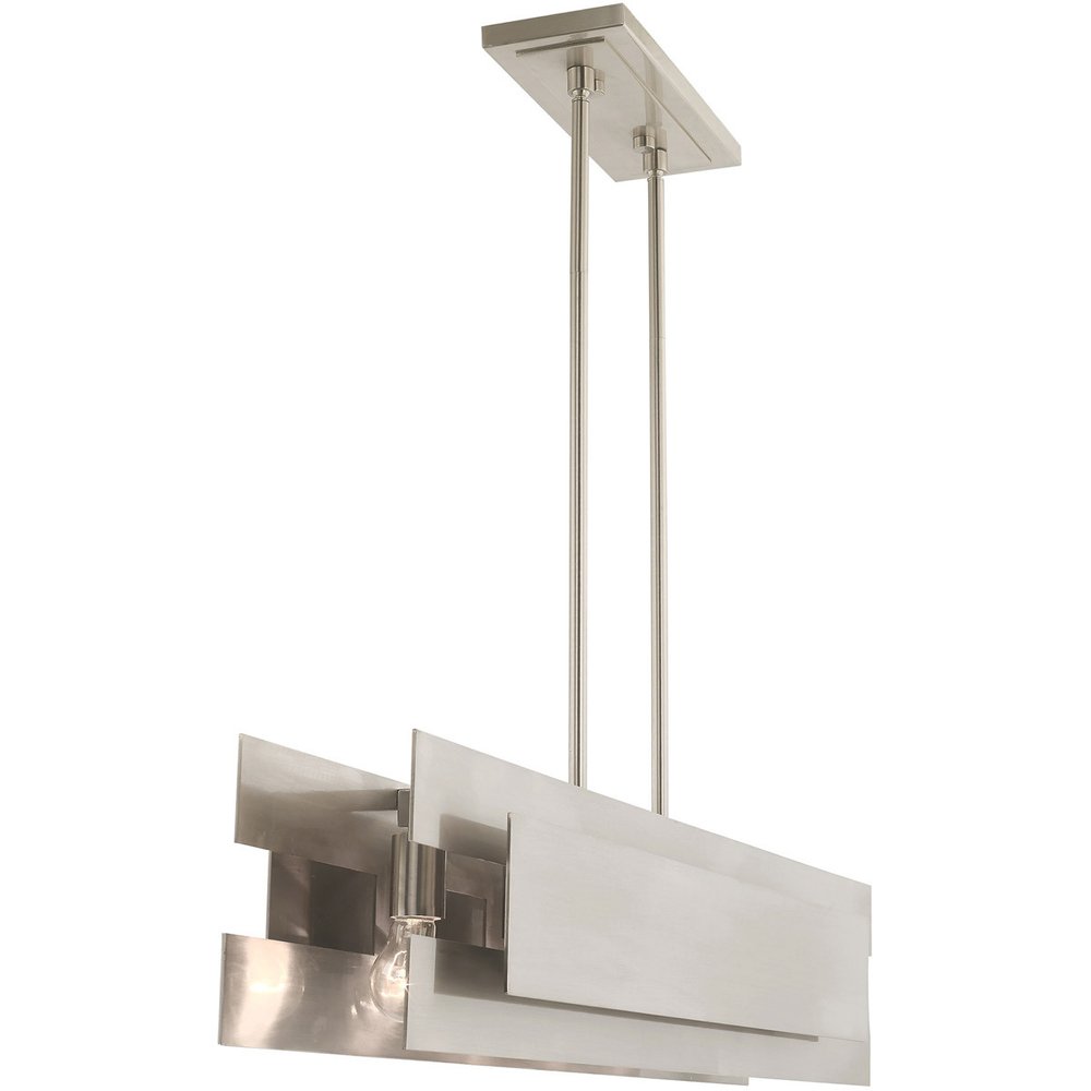 Nickel Five Light Metal Dimmable Chandelier With Shades