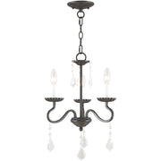 Three Light Dimmable Chandelier With Shades