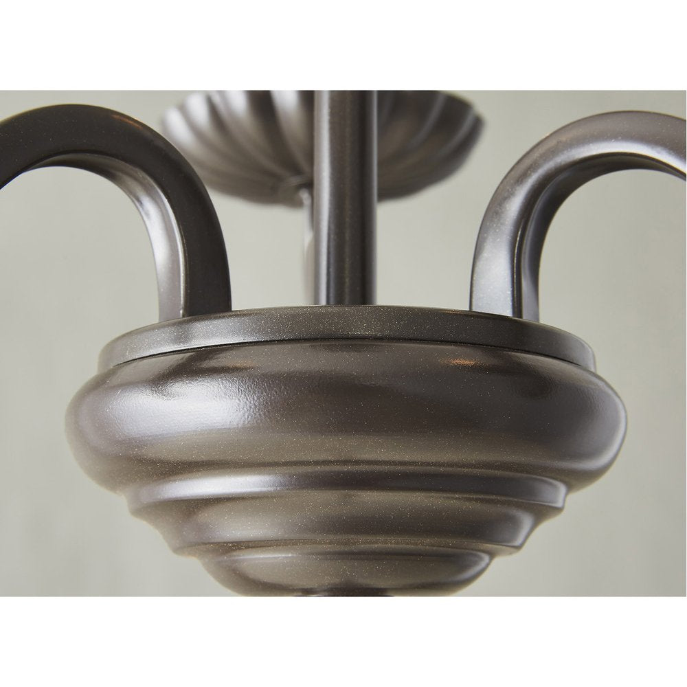 Bronze Three Light Metal Dimmable Chandelier With Shades