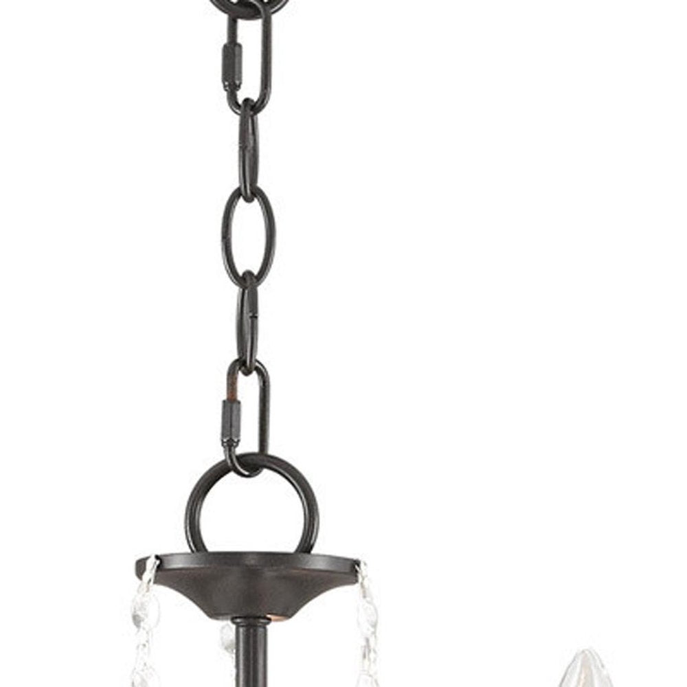 Bronze Three Light Metal Dimmable Chandelier With Shades