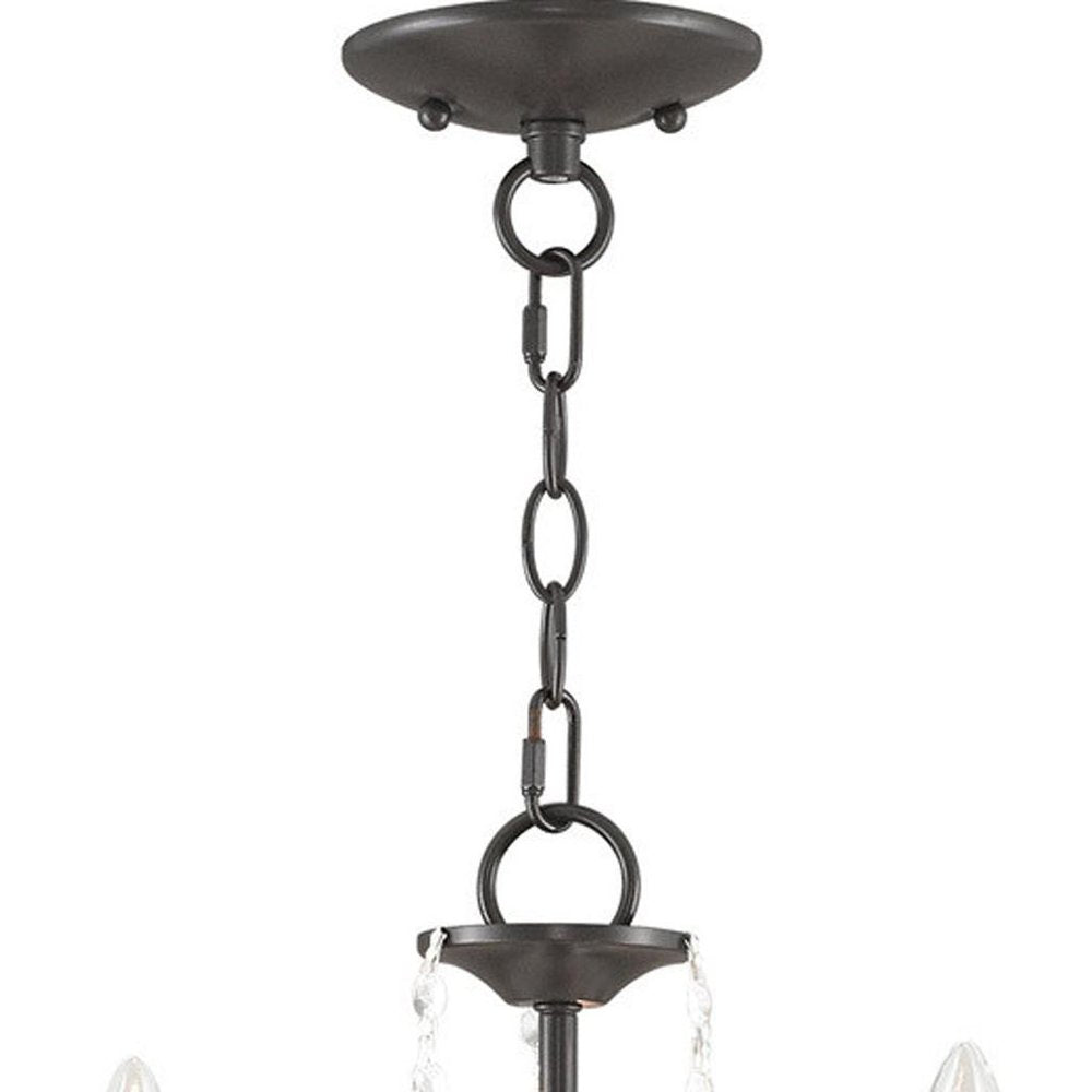 Bronze Three Light Metal Dimmable Chandelier With Shades