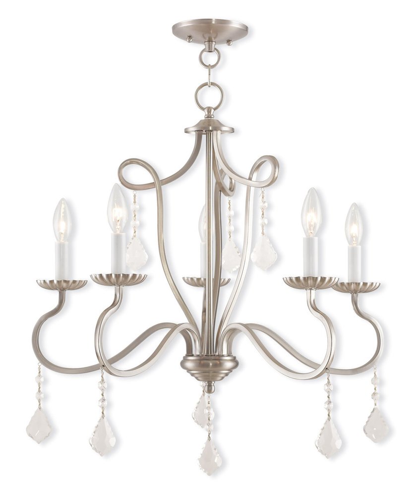 Five Light Dimmable Chandelier With Shades