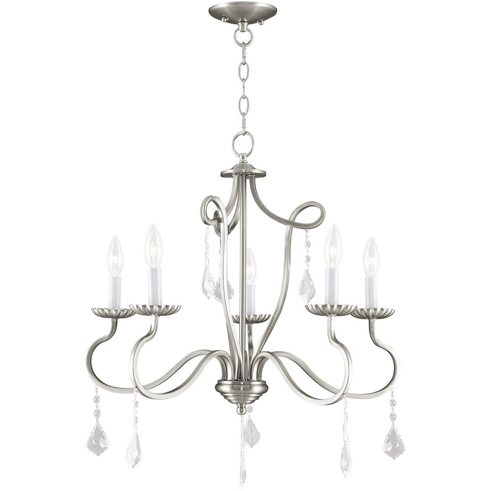 Five Light Dimmable Chandelier With Shades