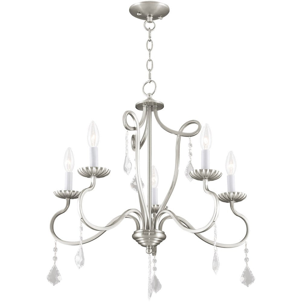 Five Light Dimmable Chandelier With Shades