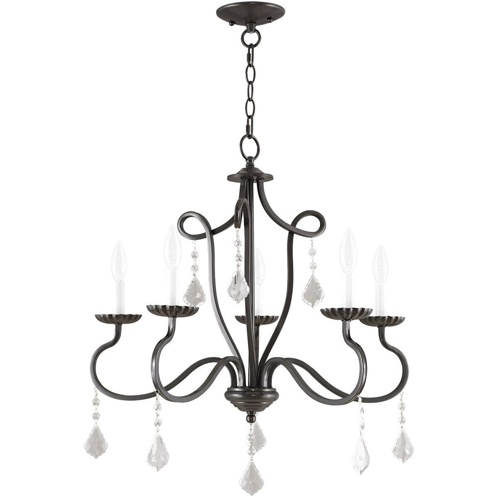 Five Light Dimmable Chandelier With Shades