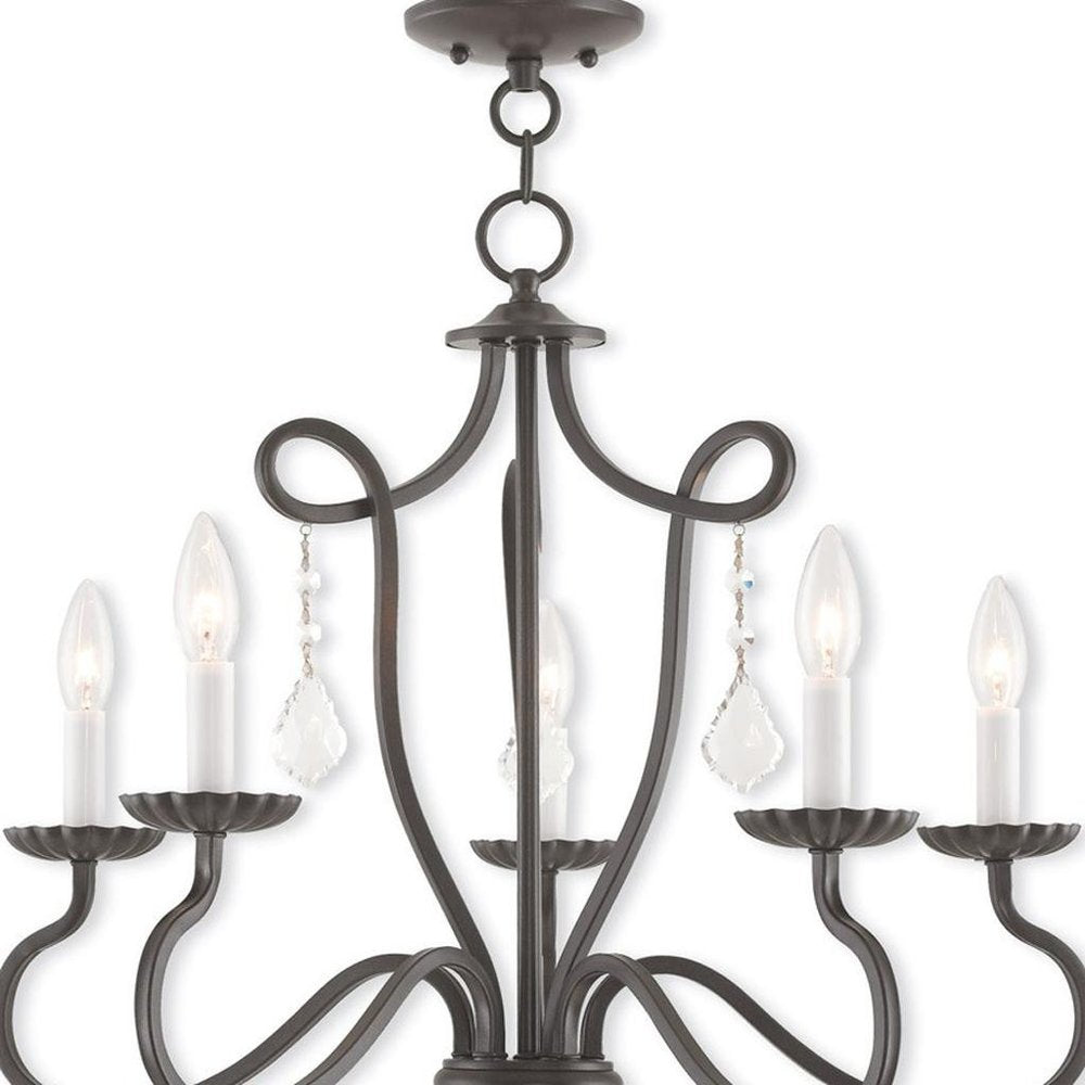 Five Light Dimmable Chandelier With Shades