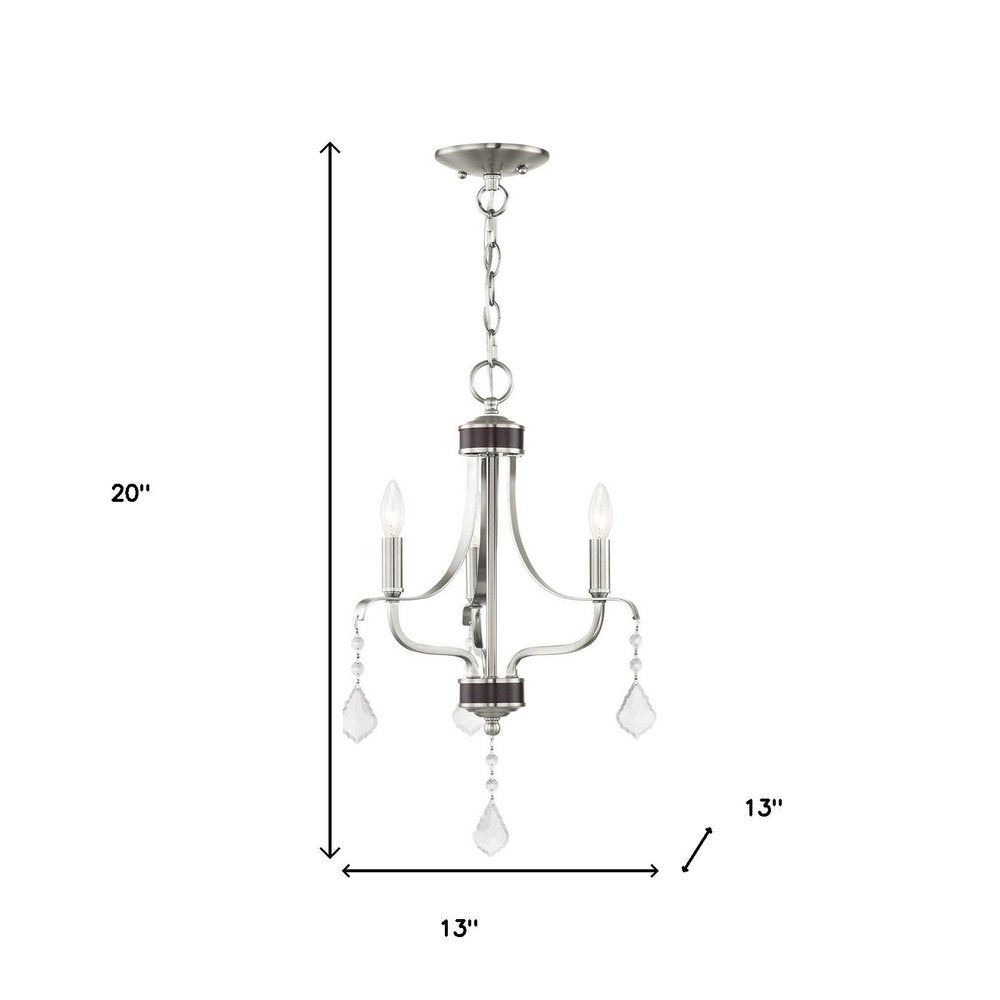 Three Light Dimmable Chandelier With Shades