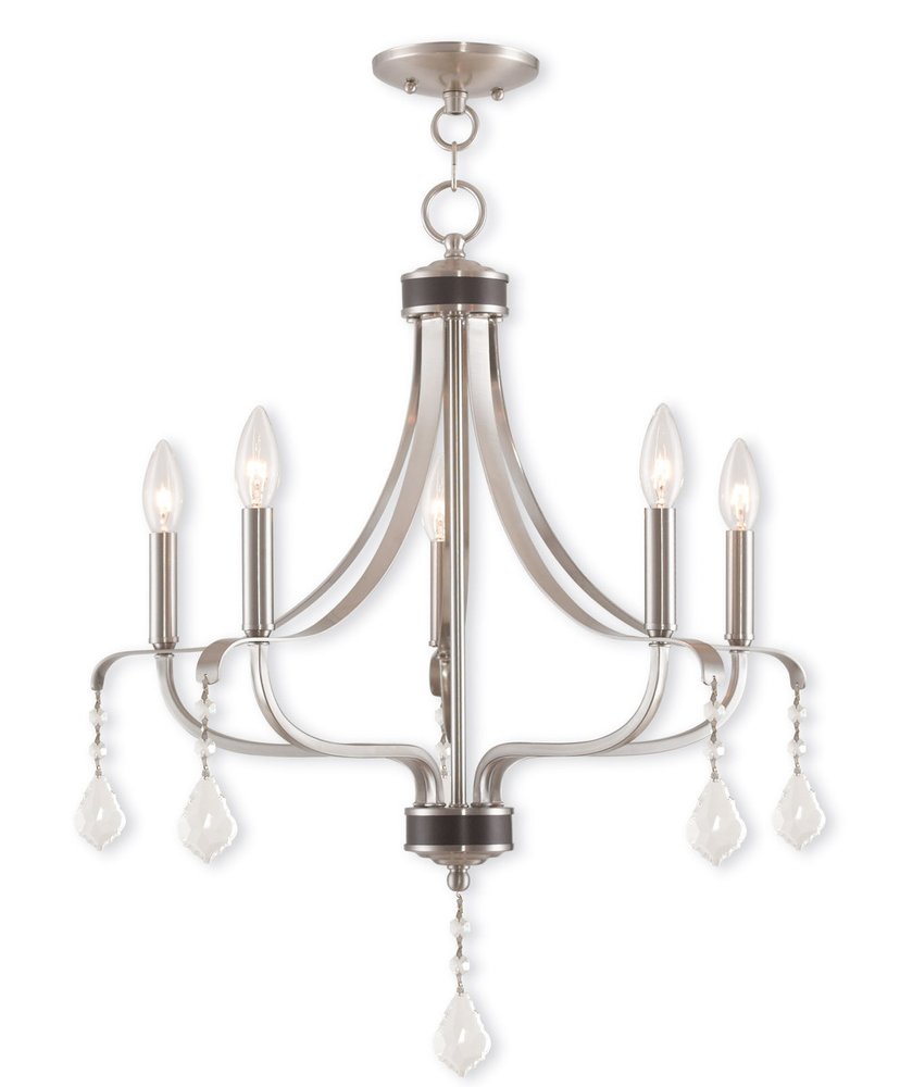 Five Light Dimmable Chandelier With Shades