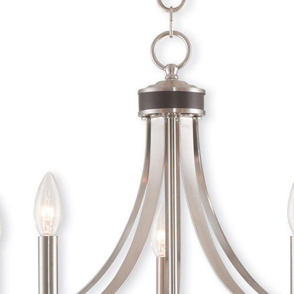 Five Light Dimmable Chandelier With Shades