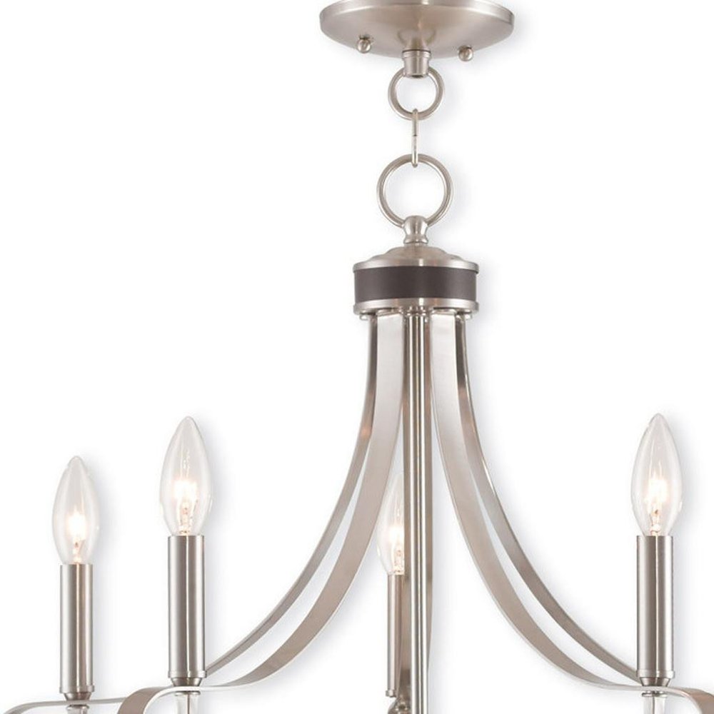 Five Light Dimmable Chandelier With Shades