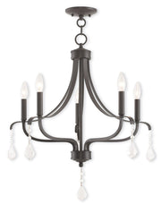 Five Light Dimmable Chandelier With Shades