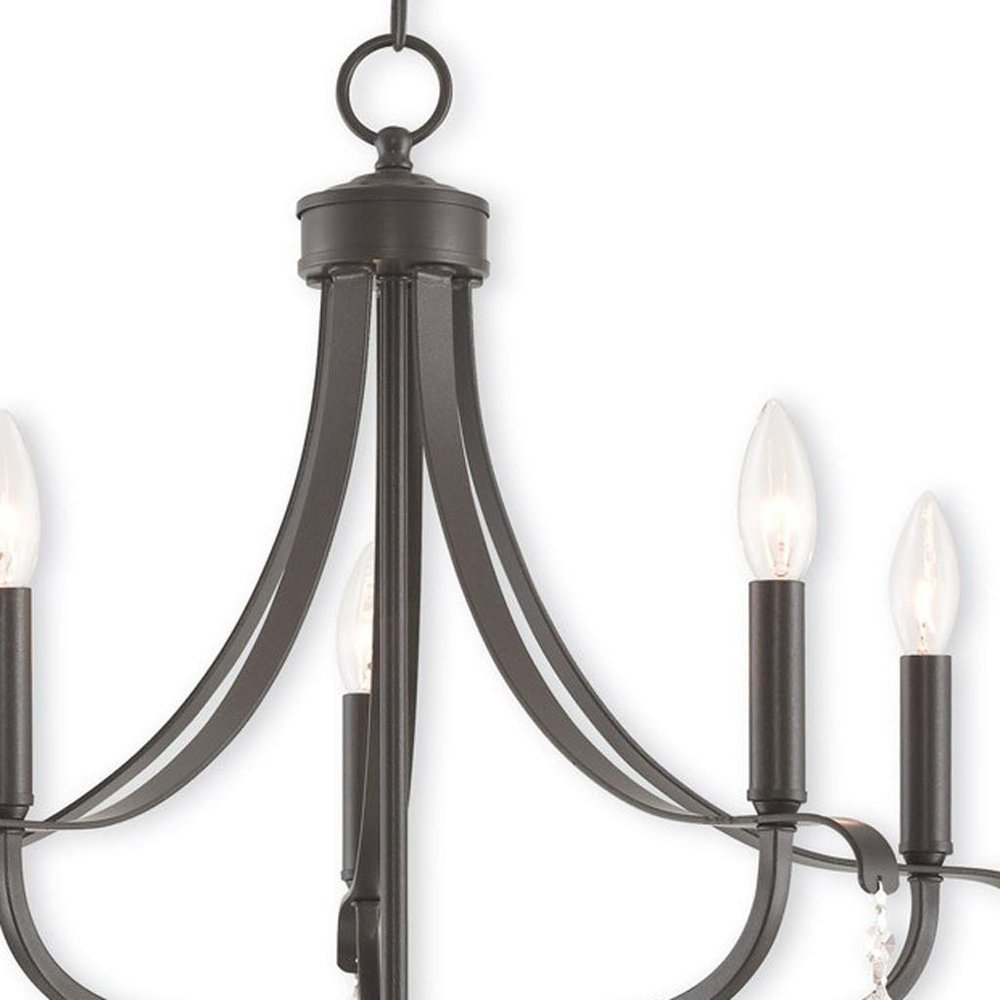Five Light Dimmable Chandelier With Shades