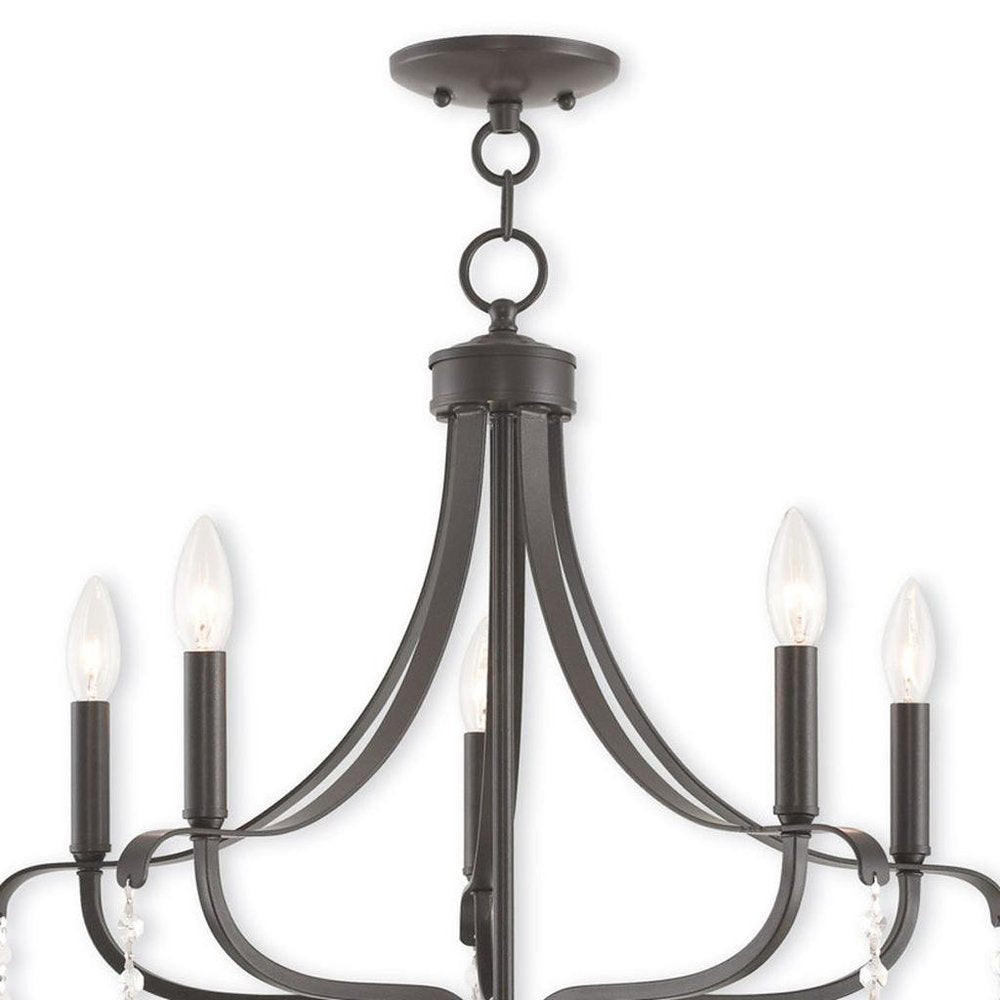 Five Light Dimmable Chandelier With Shades