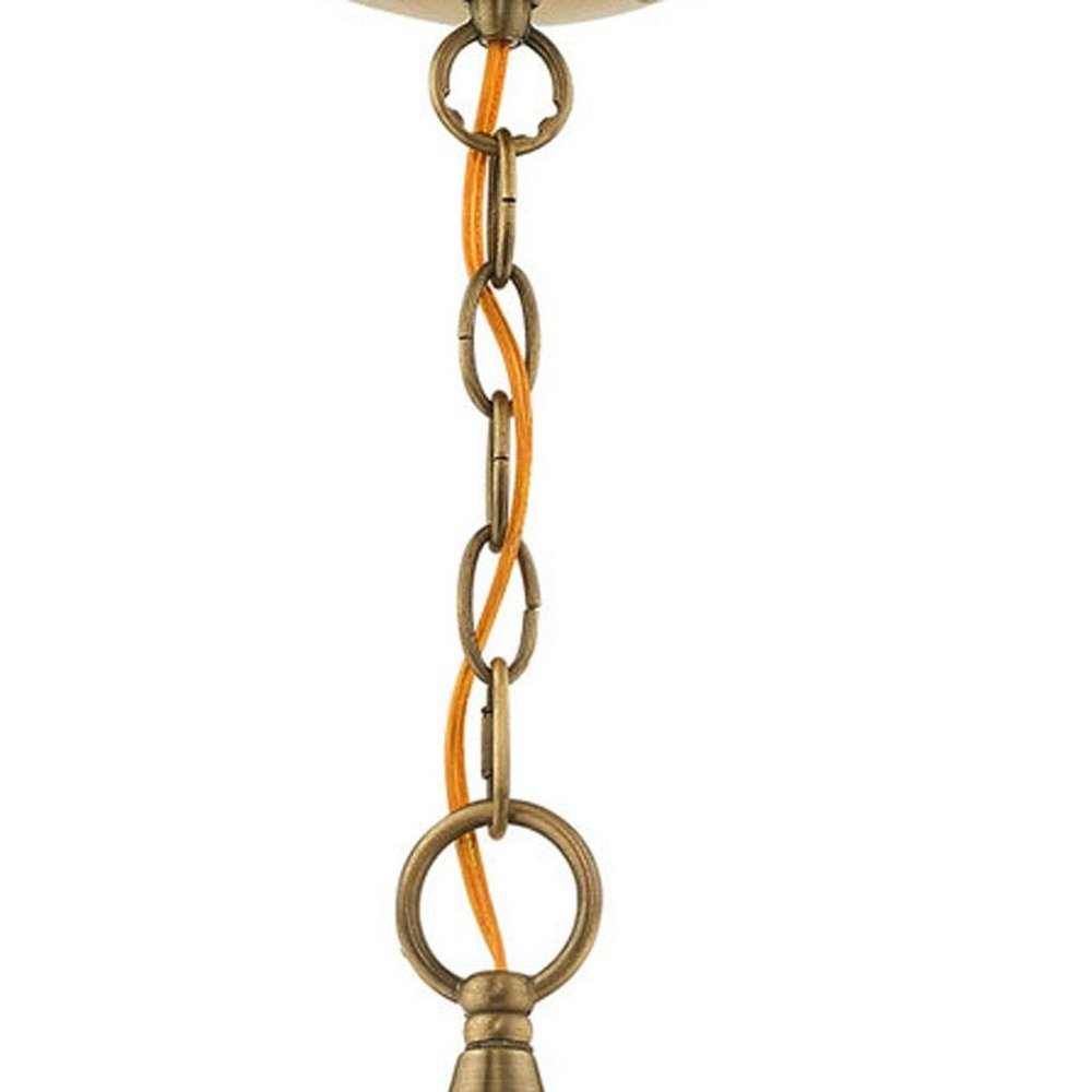 Antiqued Brass Three Light Metal Dimmable Chandelier With Shades