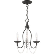 Black Three Light Dimmable Chandelier With Shades