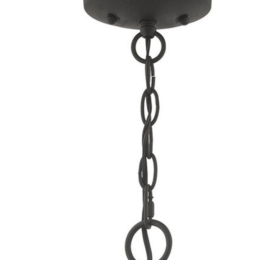 Black Three Light Metal Dimmable Chandelier With Shades