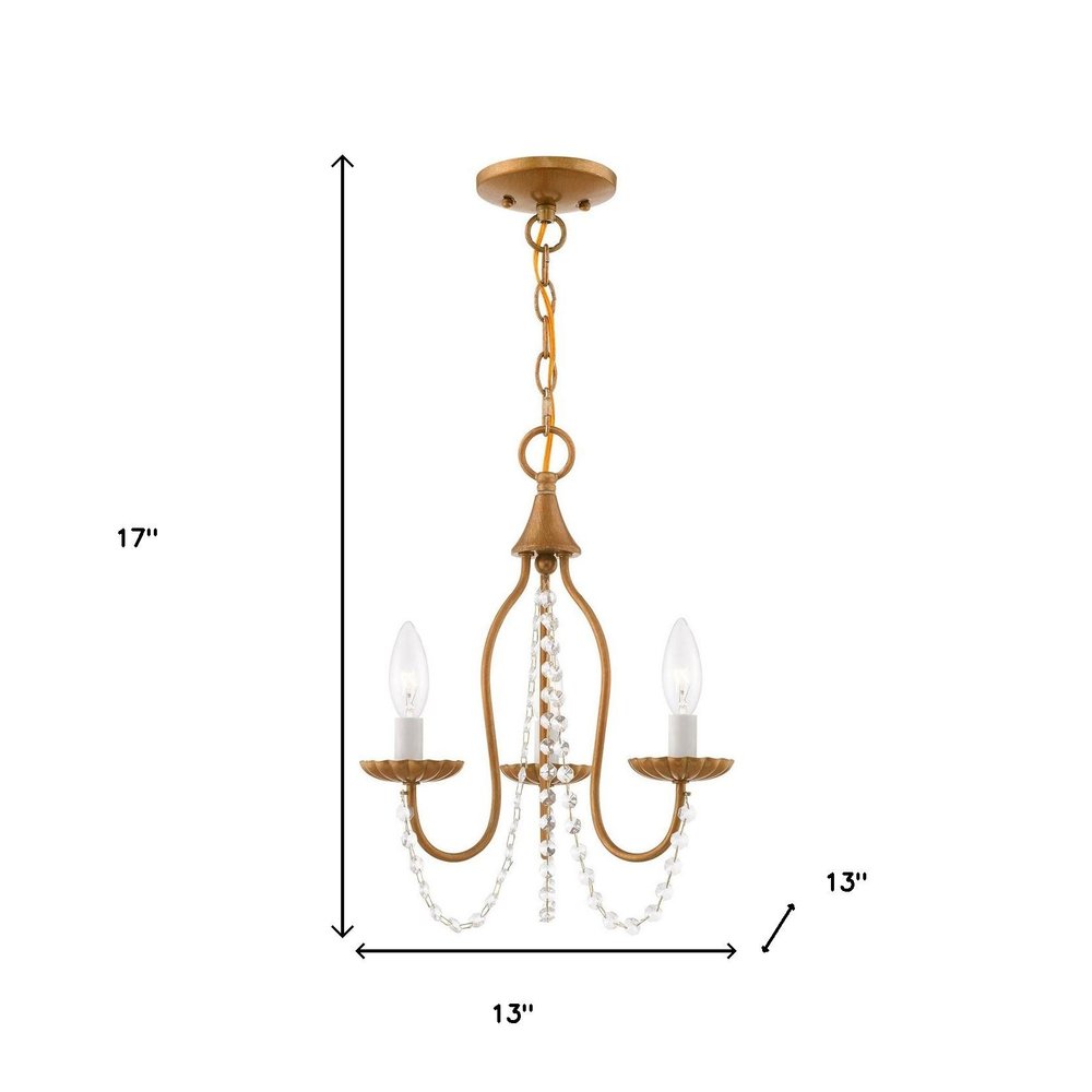 Three Light Dimmable Chandelier With Shades