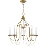 Five Light Dimmable Chandelier With Shades