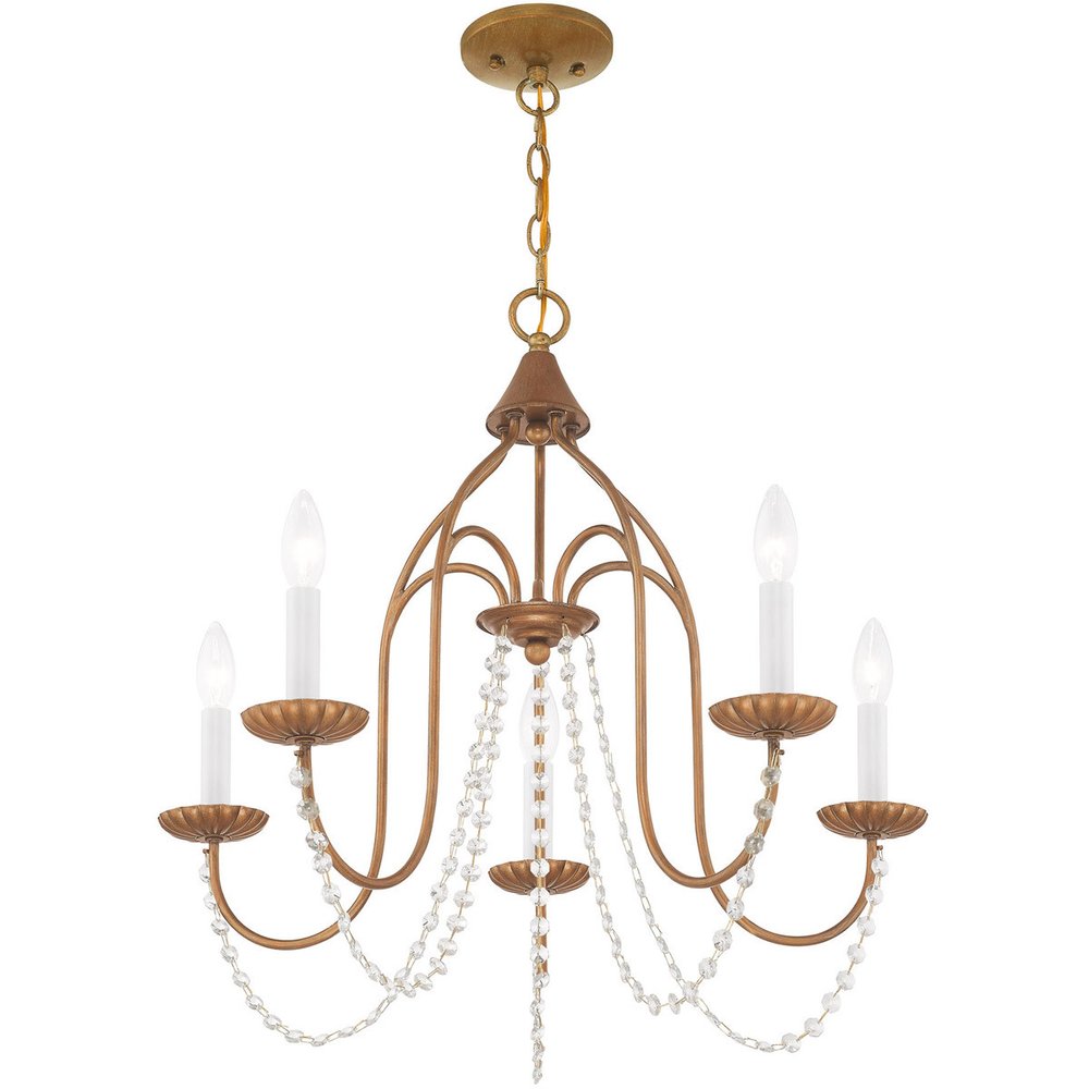 Five Light Dimmable Chandelier With Shades