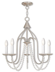 Five Light Dimmable Chandelier With Shades