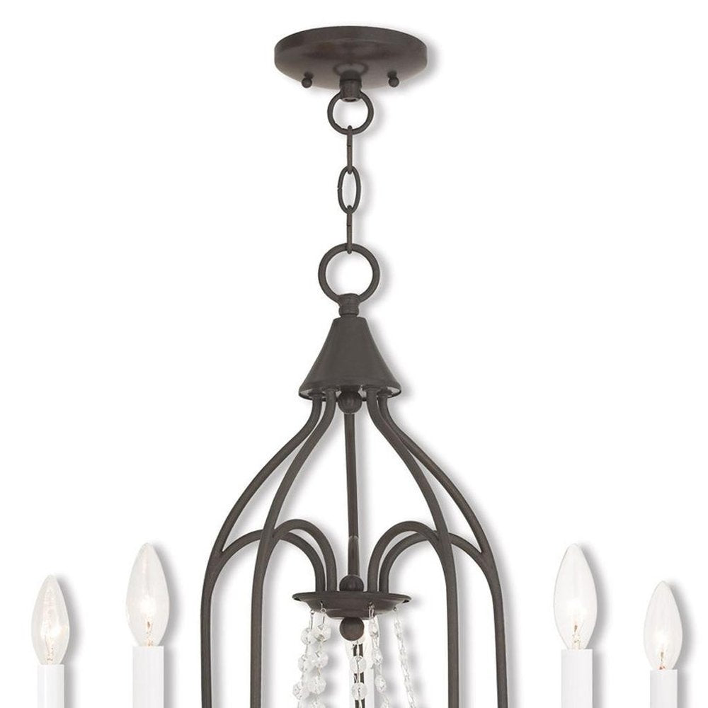 Five Light Dimmable Chandelier With Shades
