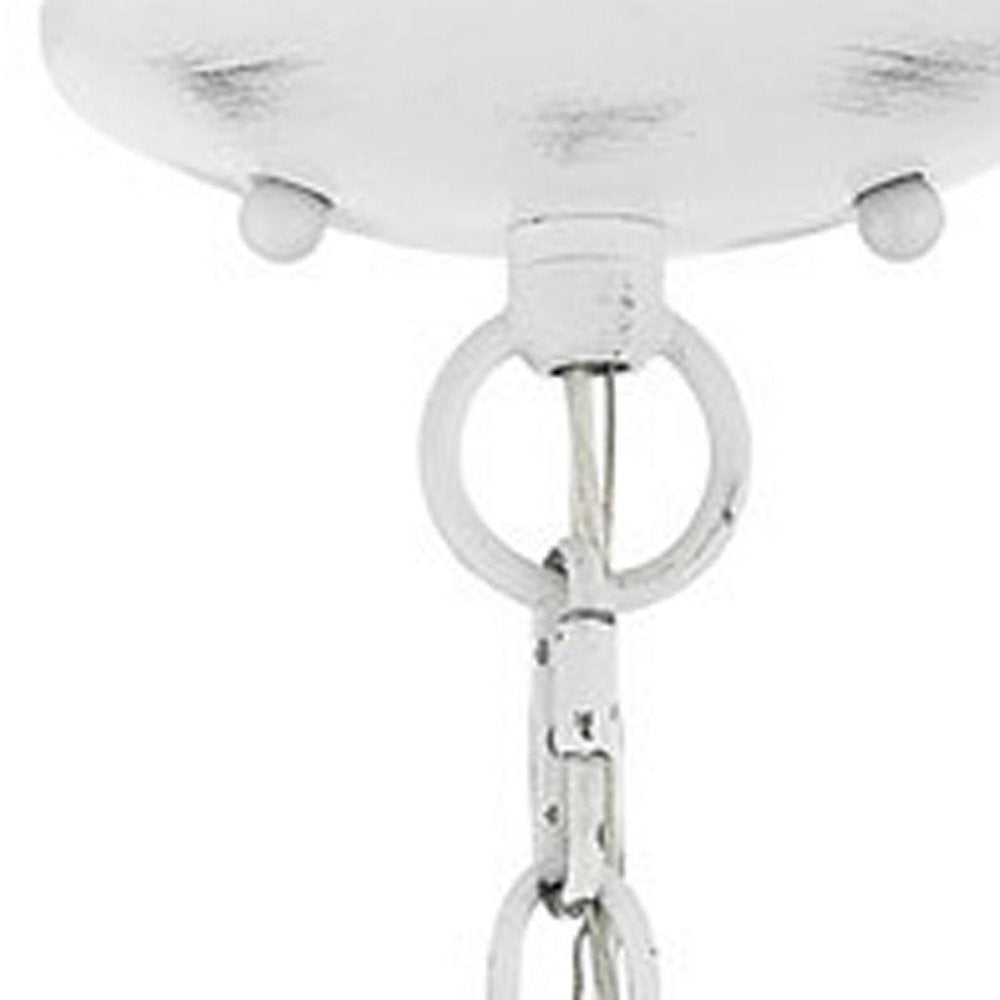 White Three Light Metal Dimmable Chandelier With Shades