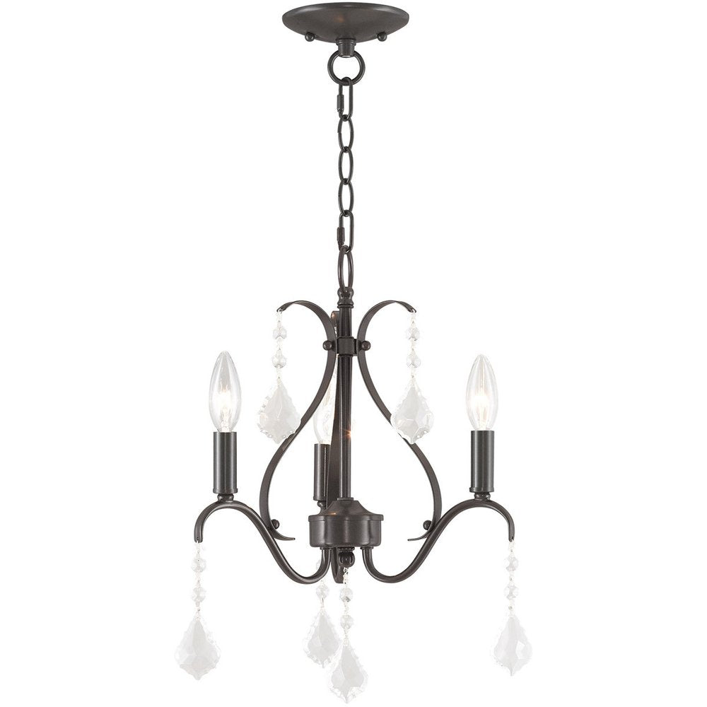 Three Light Dimmable Chandelier With Shades