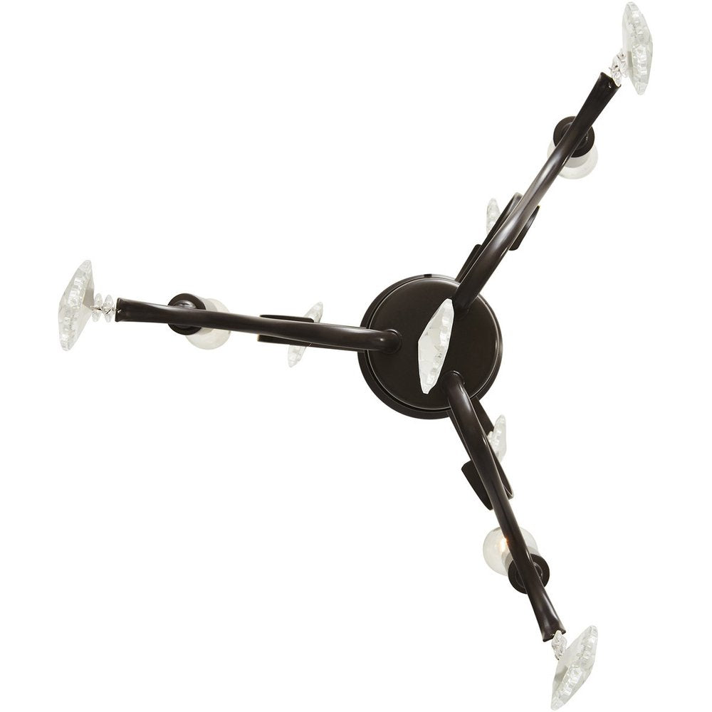 Bronze Three Light Metal Dimmable Chandelier With Shades