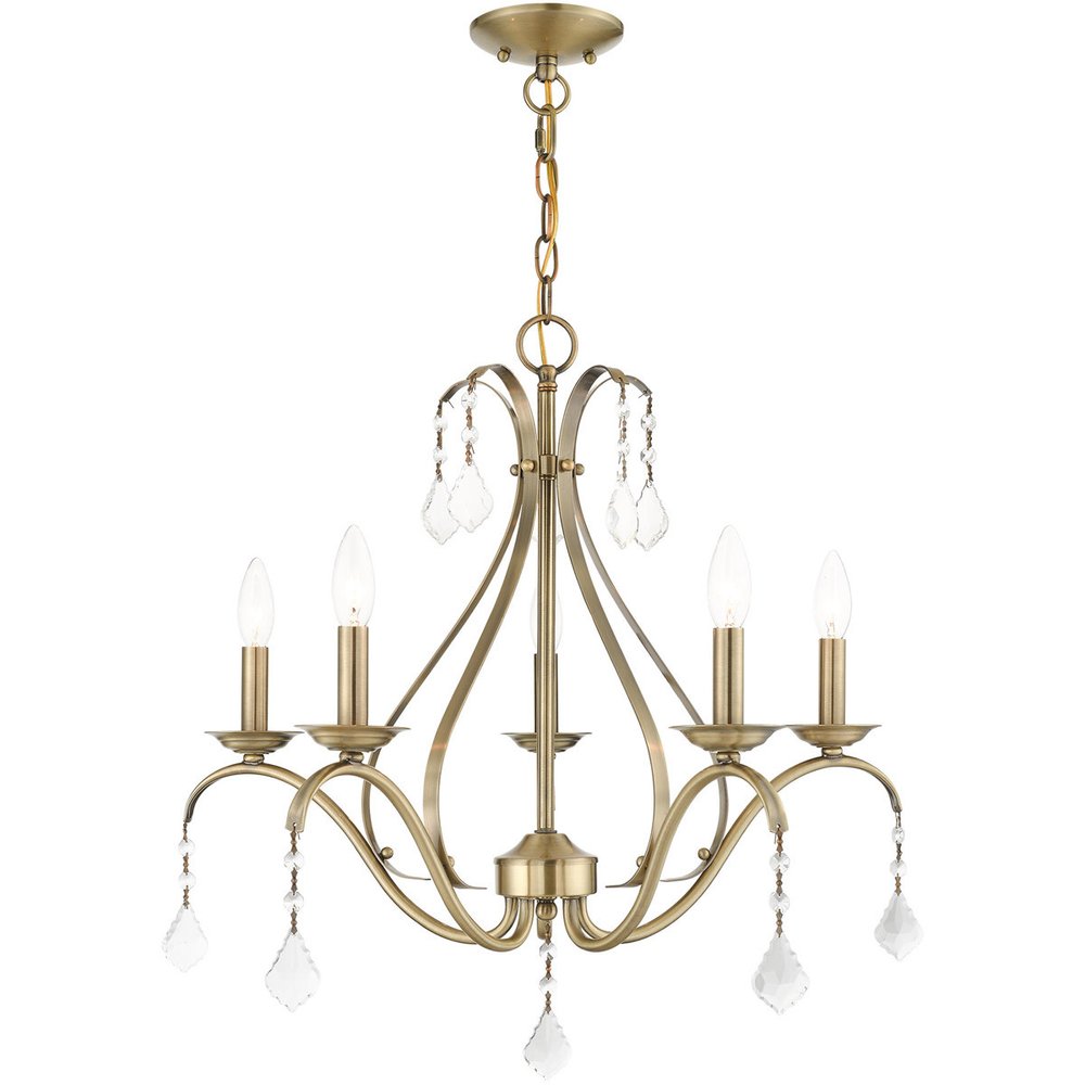 Five Light Dimmable Chandelier With Shades