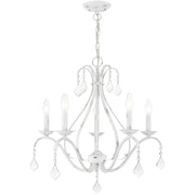 Five Light Dimmable Chandelier With Shades