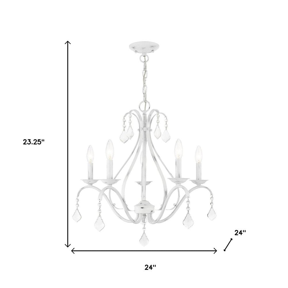 Five Light Dimmable Chandelier With Shades
